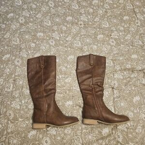 Brown Knee-High Leather Boots